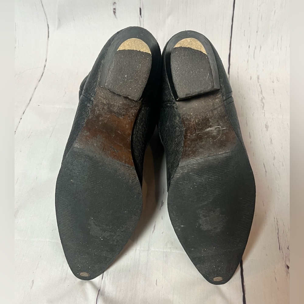 Vintage soft black leather with silver tips western cowboy boots - Picture 14 of 15